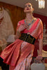 Light Pink Kashmiri Chaap Handloom Weaving Saree