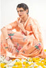 Light Orange Modal Chikankari With Digital Print Saree