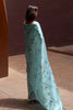 Sky Blue Pure Satin Digital Printed Creep Saree