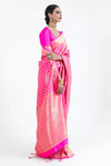 Hot Pink Silk Saree With Beautiful Pallu
