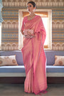 Latest Pink Colour Handloom Weaving Silk Saree