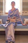 Stylish Blue Colour Handloom Weaving Silk Saree