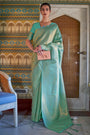 Latest Teal Grean Colour Handloom Weaving Silk Saree
