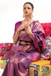 Purple Soft Kanjivaram SilkWedding Saree With Blouse