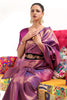 Purple Soft Kanjivaram SilkWedding Saree With Blouse