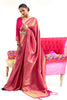 Pink Woven Kanjivaram Wedding Saree With Blouse
