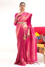 Pink Soft Kanjiram Saree with Blouse