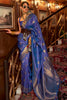 Blue Handloom Silk Saree With Zari Weaving Work