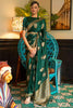 Green Pure Satin Silk Saree With Weaving Work