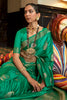 Sea Green Pure Satin Silk Saree With Weaving Work