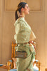 Pastel Green Tissue Saree With Handloom Weaving Work