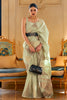 Pista Green Tissue Saree With Handloom Weaving Work