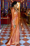 Orange Colour Kylie Silk Saree With Handloom Weaving