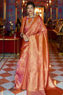 Orange Colour Kylie Silk Saree With Handloom Weaving