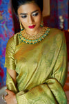 Shine Green Colour Kylie Silk Saree With Handloom Weaving