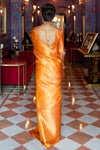 Shine Orange Kylie Silk Saree With Handloom Weaving