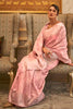 Pastel Peach Silk Saree With Handloom Weaving