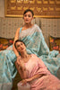 Pastel Peach Silk Saree With Handloom Weaving