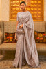 Grey Silk Saree With Handloom Weaving