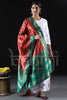 Red and Green combination heavy look Zari Woven Jacquard Dupatta