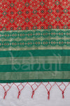 Red and Green combination heavy look Zari Woven Jacquard Dupatta