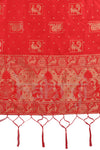 Rubi Red heavy look Zari Woven Jacquard Dupatta