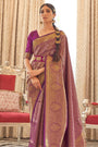 Wine Colour Soft Handloom Zari Weaving Silk Saree