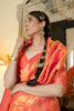 Orange Soft Handloom Zari Weaving Silk Saree