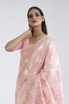 Party Wear Pink Color Banarasi Silk Saree