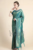 Peacock Green Golden Zari Woven Kanjivaram Saree