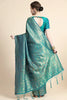 Peacock Green Golden Zari Woven Kanjivaram Saree