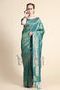 Peacock Green Golden Zari Woven Kanjivaram Saree