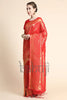 Tart Red Golden Zari Woven Kanjivaram Saree with Blouse