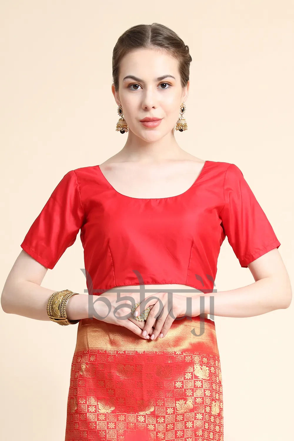 Tart Red  &amp; Golden Zari Weaving Kanjivaram Silk Saree
