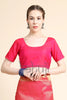 Cerise Pink & Golden Zari Waving Kanjivaram Saree