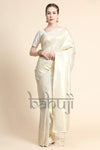 Jasmin White & Golden Zari Weaving Kanjivaram Silk Saree