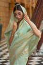 Sea Green Model Squins Weaving Value Added Woven saree