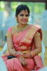 Beautiful Baby Pink Litchi Silk Saree With Rich Pallu And Blouse
