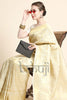 Off-white Gold Zari Woven Kanjivaram Saree with Blouse