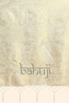 Off-white Gold Zari Woven Kanjivaram Saree with Blouse