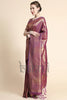 Shiny Hot Purple Gold Zari Woven Kanjivaram Silk Saree