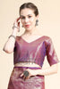 Shiny Hot Purple Gold Zari Woven Kanjivaram Silk Saree