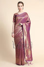 Shiny Hot Purple Gold Zari Woven Kanjivaram Silk Saree
