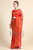 Shiny Red Gold Zari Woven Kanjivaram Silk Saree With Blouse