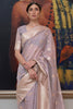 Elephant Gray Handloom Zari Weaving Silk Saree With Woven Border