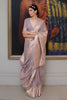 Elephant Gray Handloom Zari Weaving Silk Saree With Woven Border