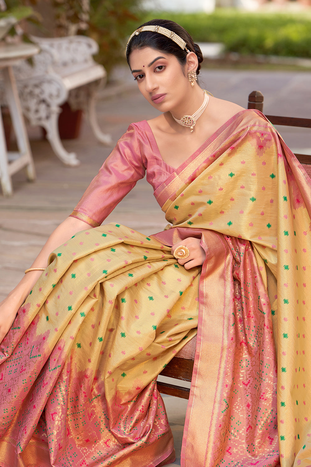 Green & Pink Kanjivaram Silk Saree – StylebyPanaaash