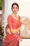 Beige Kanjivaram Zari Weaving Silk Saree With Woven Butti and border