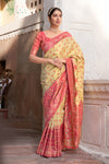 Beige Kanjivaram Zari Weaving Silk Saree With Woven Butti and border