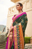 Alluring Green  And Pink Patola Silk Saree